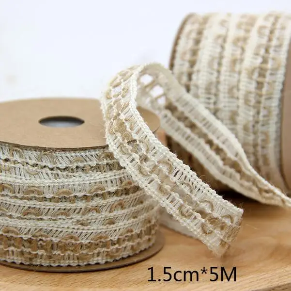 F 5 м DIY Ремесло винтажный натуральный Hessian джутовый шпагат веревка Свадебная вечеринка Мешковина Лента Декор для дома катушка фестиваль Скрапбукинг 9 видов стилей - Цвет: F