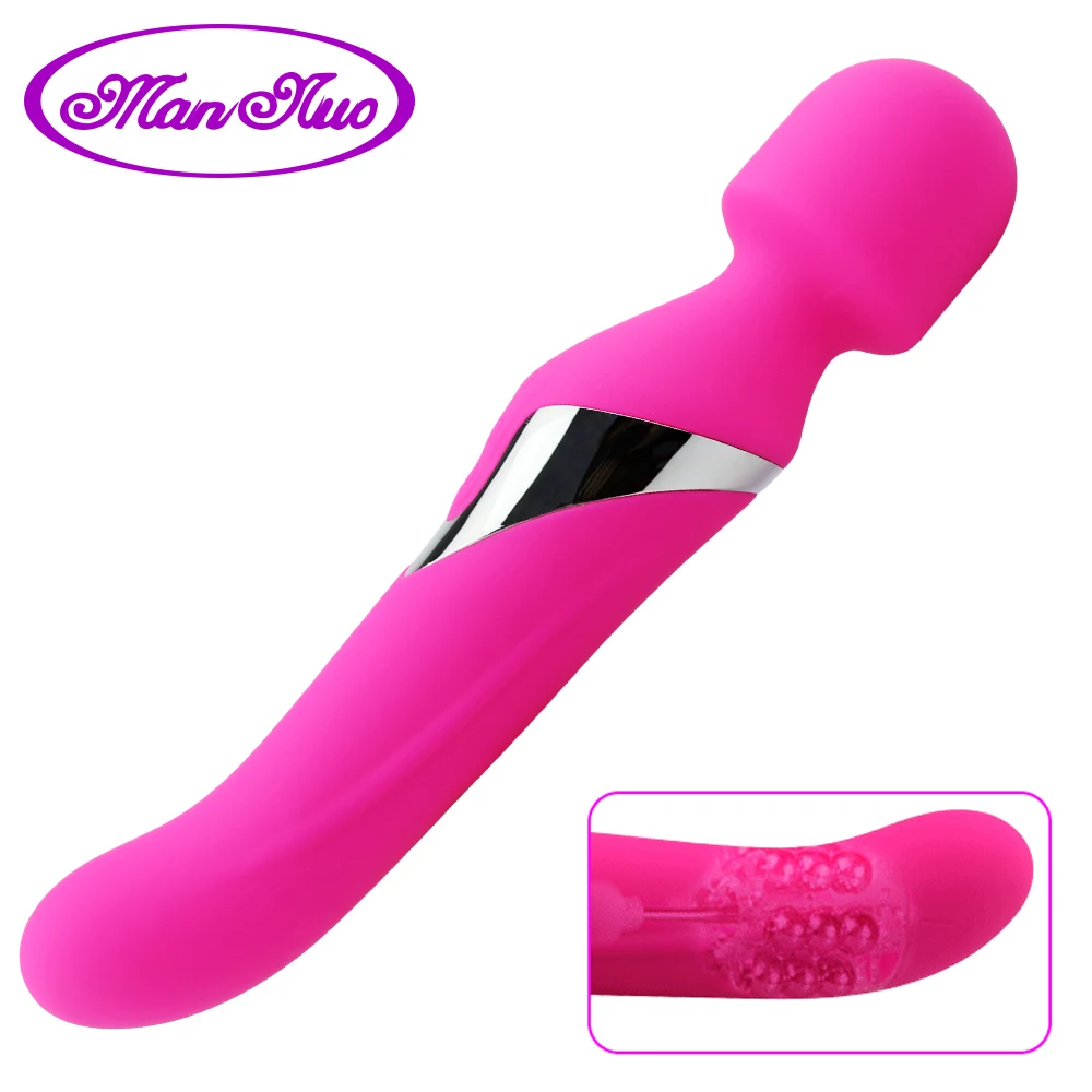 Man nuo Dual Head Vibrator 360 Rotating Sex Toys for Women AV Wand Vagina Massager G-Spot Powerful Adult Product | Красота и здоровье