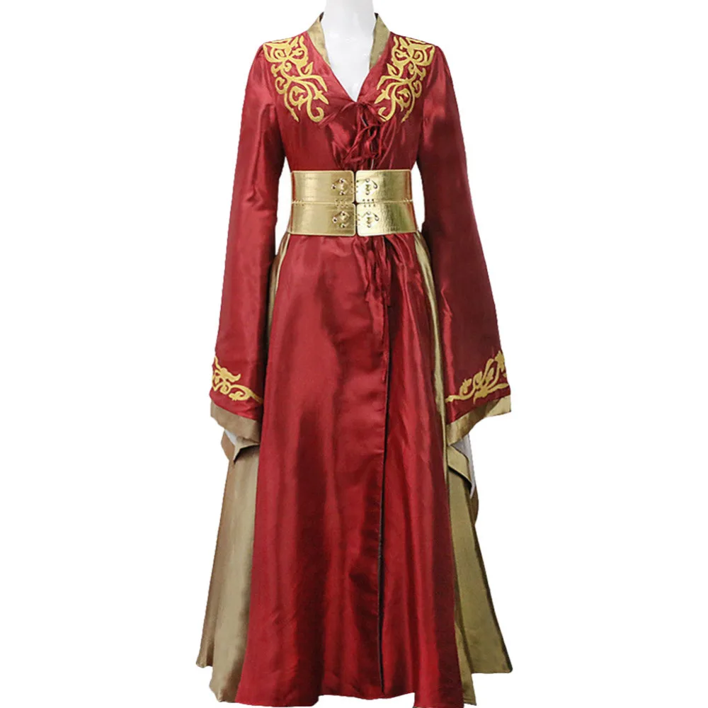Роскошная красная Игра престолов королева cosplay Dress платье карнавальный костюм на