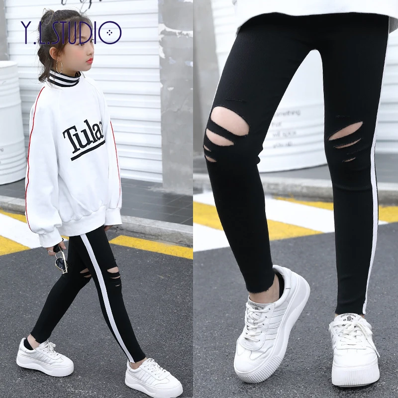 Штаны для девочек модная осенняя одежда 14 лет зимняя 12 Детские брендовые новые