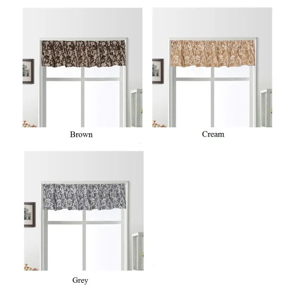LOZUJOJU 1 шт. короткие занавески Valance Rod Pocket Leaves Stripe Drops кухонные окна универсальные
