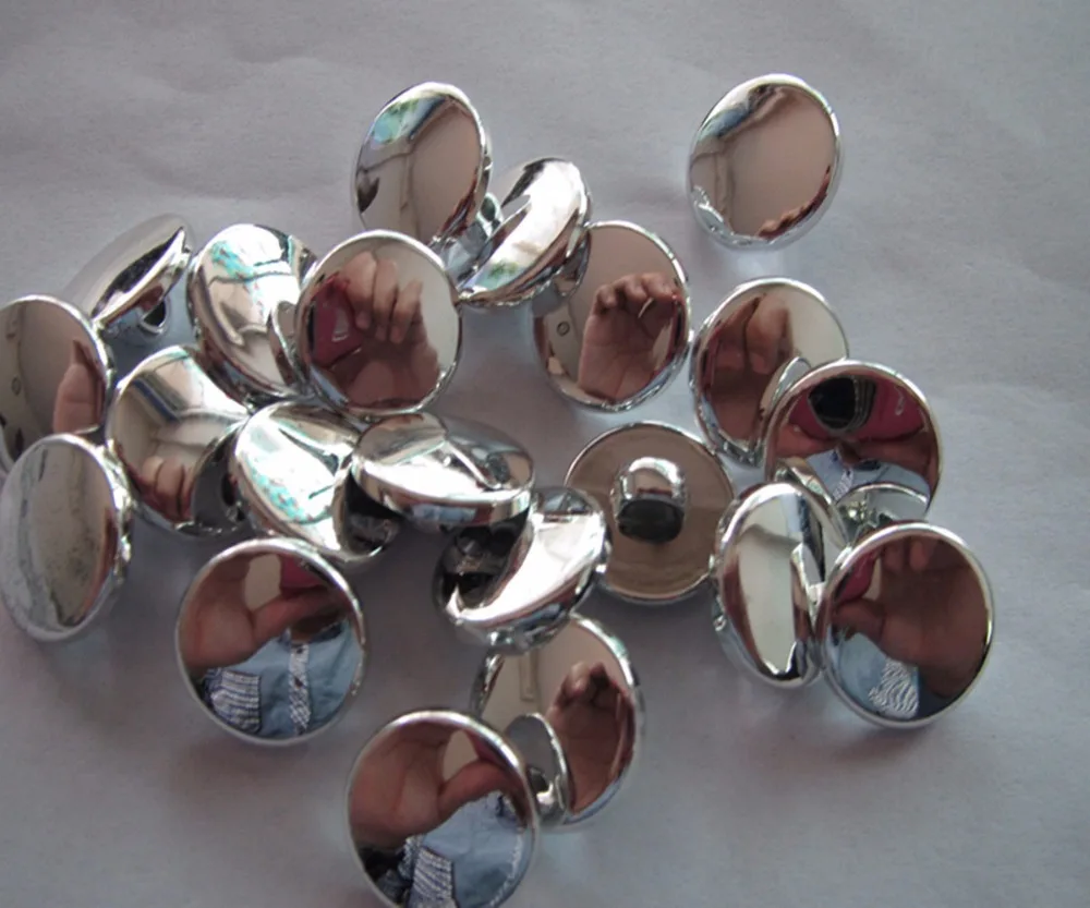 

Free shipping 30mm plating silver color button ABS fashion sewing shank blouse button 100pcs