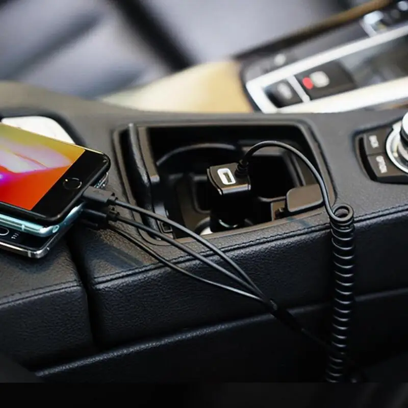 Универсальное автомобильное зарядное устройство с USB кабелем 3 в 1|Кабели