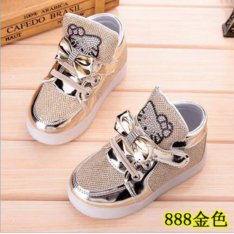 Chaussure lumineuse Enfant Милая обувь со светодиодной подсветкой Детские светящиеся кроссовки для девочек милый Chaussure Fille классный детский тренер