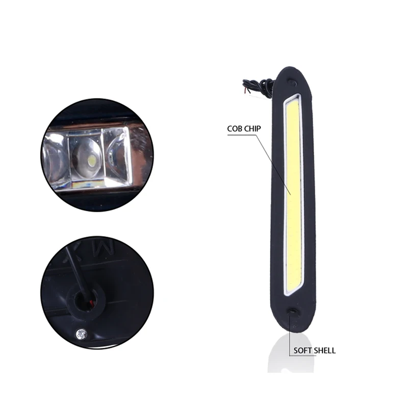 HLXG 2 шт. DRL дневные лампы COB 32SMD гибкие поворотные ходовые Автомобильные
