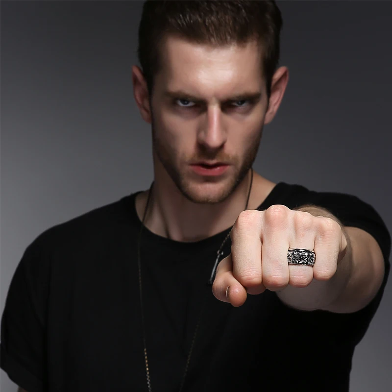 2019 мужское кольцо с черепом рок н ролл Kpop серебро готический панк много детских