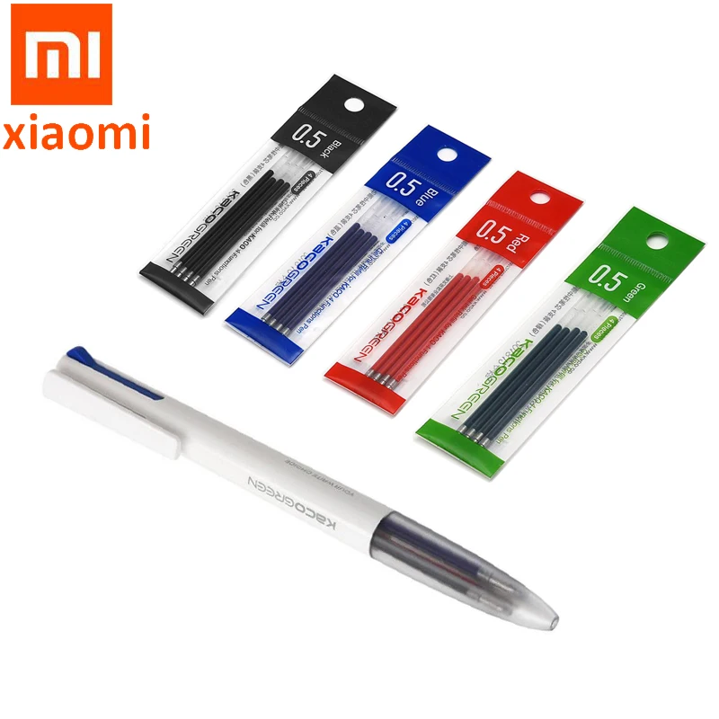 Новинка Xiaomi KACO EASY 4 в 1 многофункциональные ручки 4 цвета 0,5 мм черный синий красный зеленый стержень сменный гелевый ручка для офиса студента