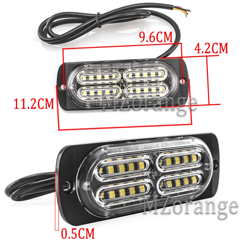 1/2Pcs Ultra-thin 20 LED High Power Strobe fso Warning Light 12V-24V Auto Car Truck SUV Emergency Flashing | Автомобили и