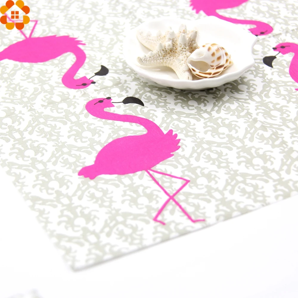 20 шт бумага с Фламинго салфетка 100% девственные деревянные салфетки для домашнего