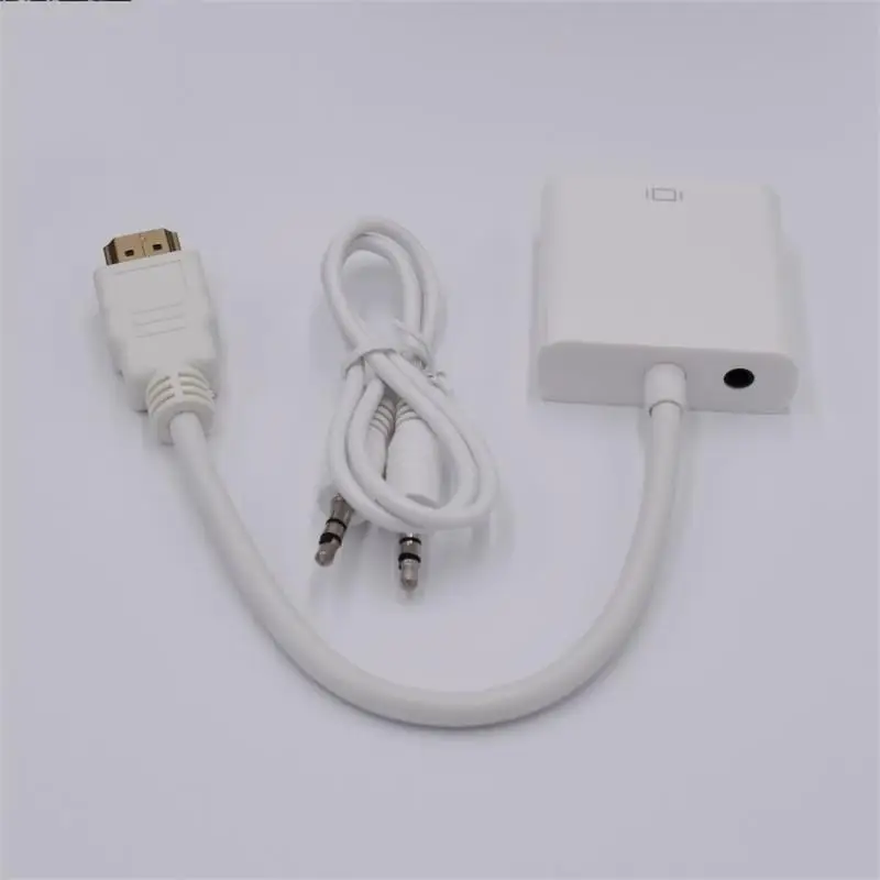 Адаптер HDMI совместимый с VGA + аудиоразъем 3 5 мм full HD 1080P черный белый TV CRT монитор