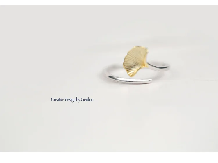 New Silver Color Ginkgo Biloba Leaf Rings For Women Wedding Jewelry Statement Adjustable Retro Ring Anillos Anelli | Украшения и