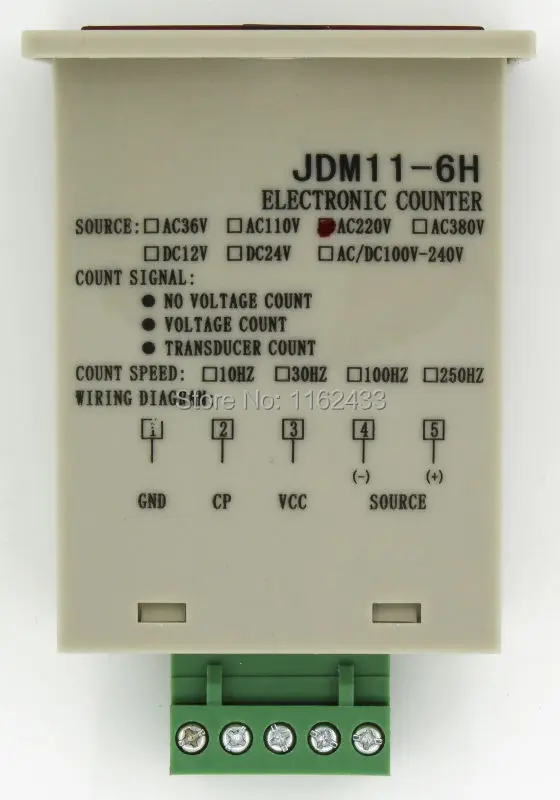 JDM11-6H 5 pin 6-36VDC датчик NPN вход Цифровой электронный производства счетчик реле JDM11 AC 220V 110V 380V 36V DC 24V 12V