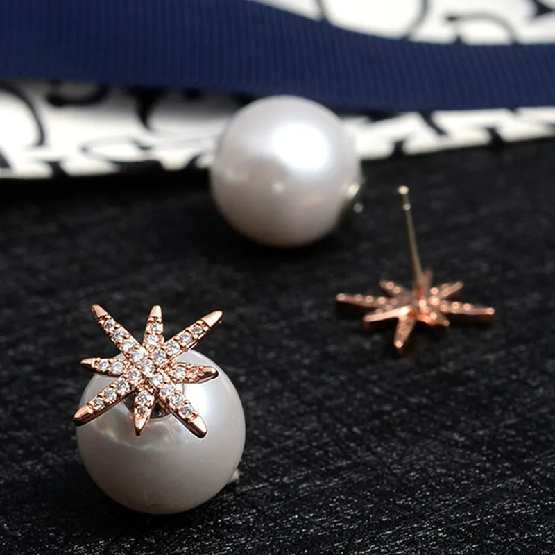 Благородные серьги из стерлингового серебра 925 пробы Perlas для женщин AAA кубический