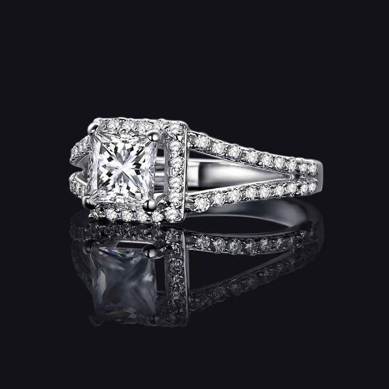 Женское Обручальное Кольцо AINUOSHI Infinity Love Princess Cut Halo обручальное кольцо из