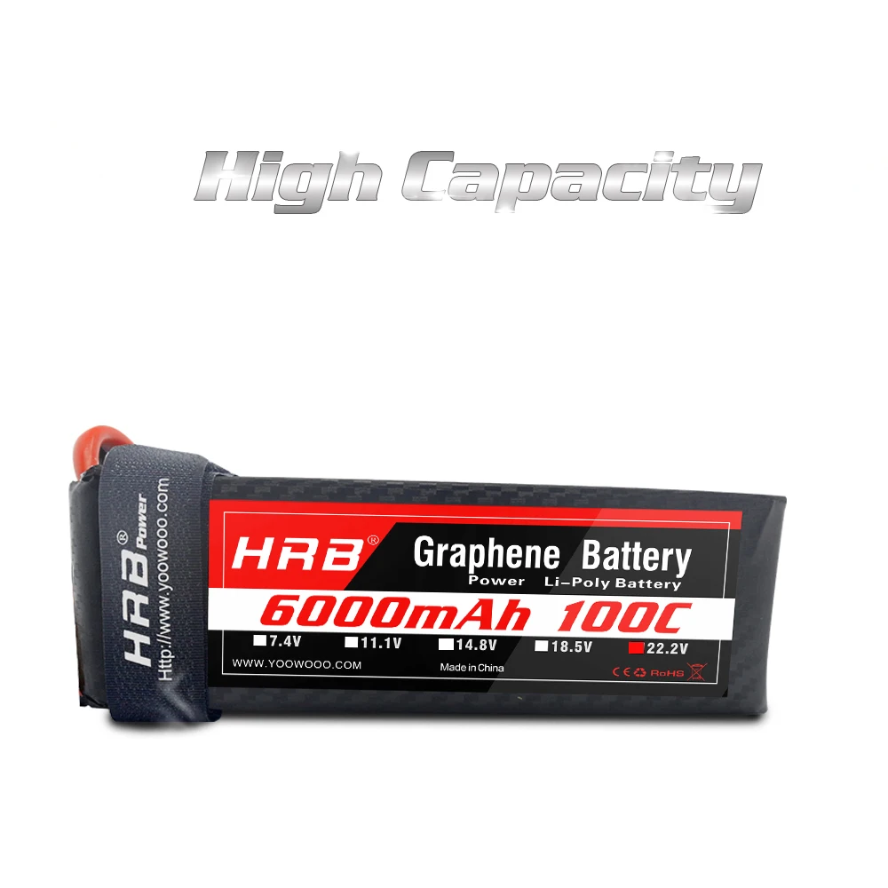 HRB 6S 22 2 в 6000 мАч Графен батарея 100C 200C высокая скорость разрядки XT90 EC5 AB Пряжка