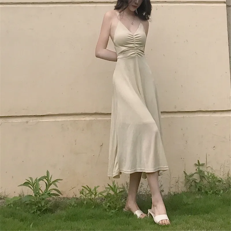 2018 New Summer Party Elastic Gold Dress Women Backless Sexy Beach Retro Bodycon Vestidos | Женская одежда
