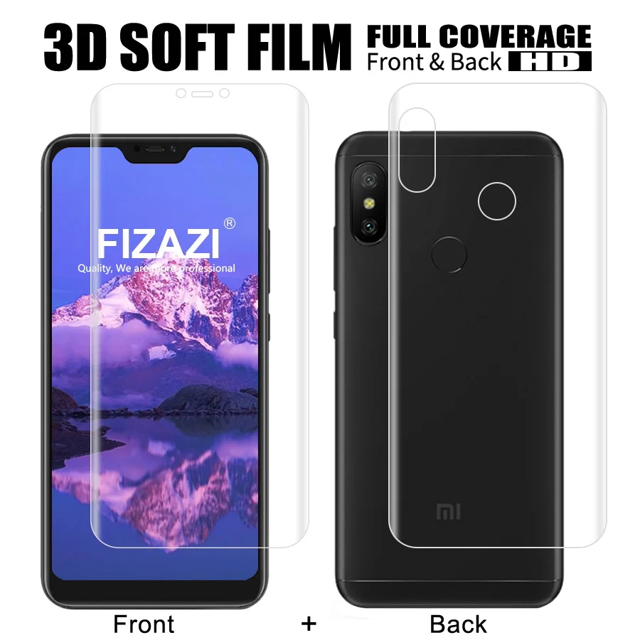 FIZAZI спереди + сзади мягкая пленка для Xiaomi mi A2 Lite Экран полное покрытие протектор
