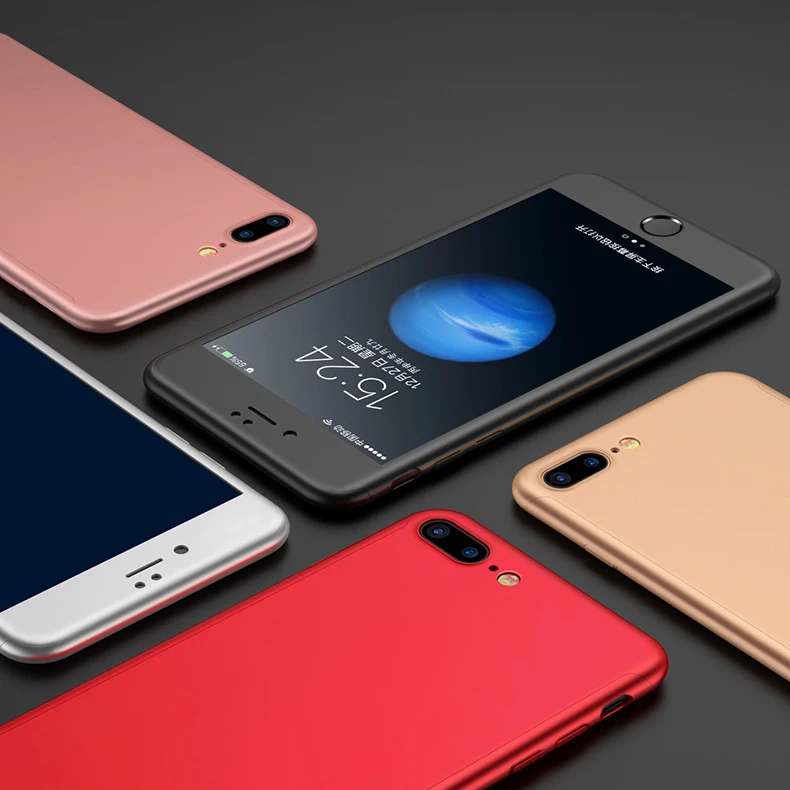 360 Защитный чехол для iPhone 6 6S 7 8 Plus X 5 5S SE закаленное стекло передняя и задняя крышка