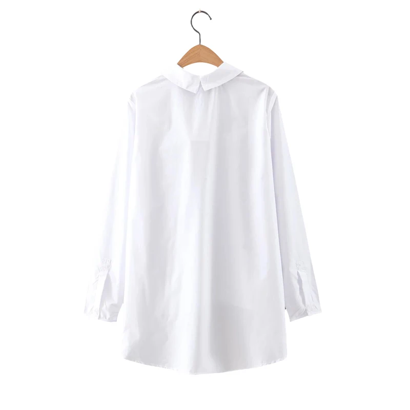 Женская блузка с леопардовым принтом длинным рукавом и V-образным вырезом |