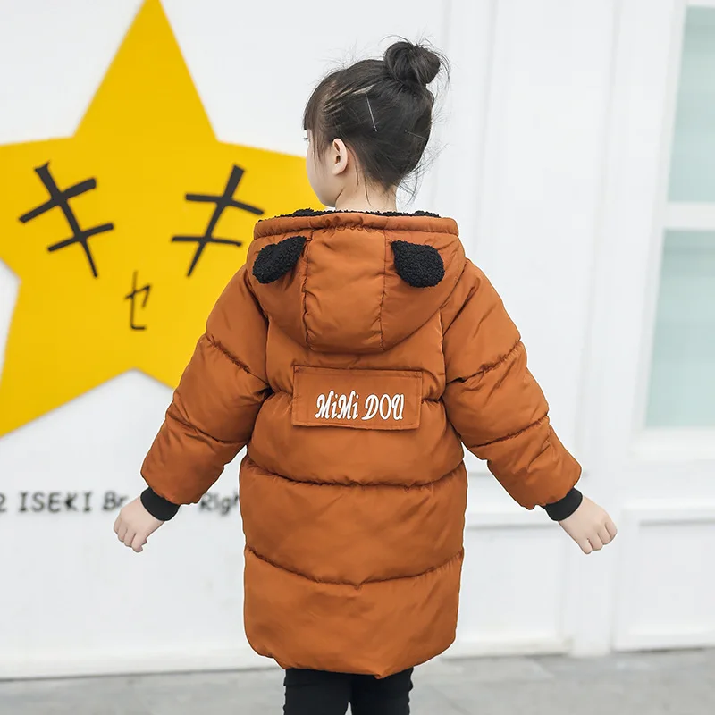 Children Winter Cotton Padded Jackets Kids Warm Coats for Girls Baby Boy Hooded Long Jacket Thick Parkas Clothes 2-8 Years | Детская