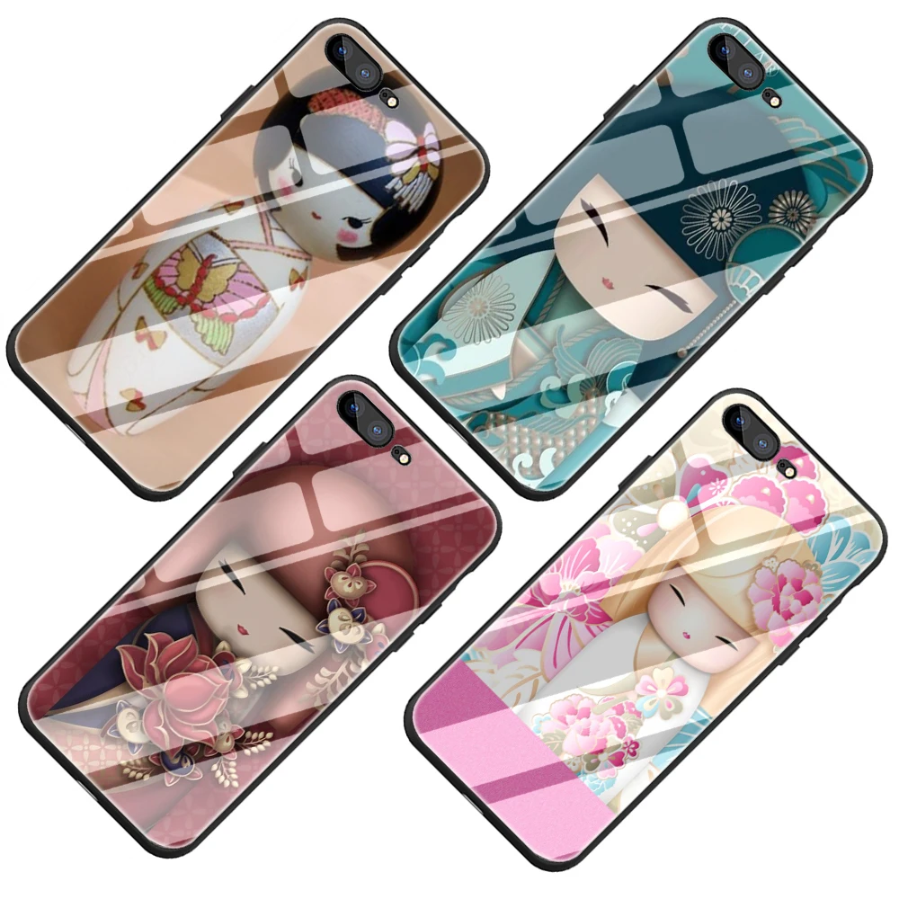 Kawaii японский Kokeshi кукла закаленное стекло чехол для телефона iphone SE 2020 5 5S 6 6S Plus 7 8 X