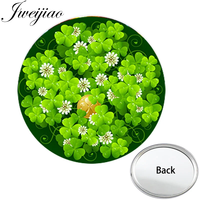 Карманное зеркало для фото JWEIJIAO Lucky Clover натуральные компактные портативные