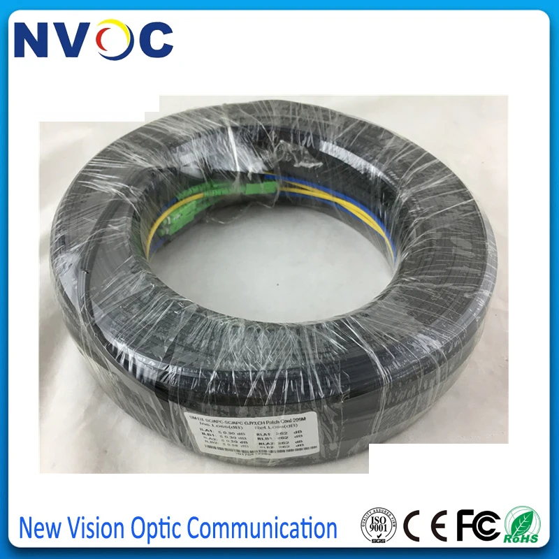 2Pcs/Lot 50M Outdoor SC/UPC to 2Cores Single Mode Duplex G657A2 LSZH Jacket FTTH GJYXCH Fiber Optic Drop Patch Cord | Мобильные
