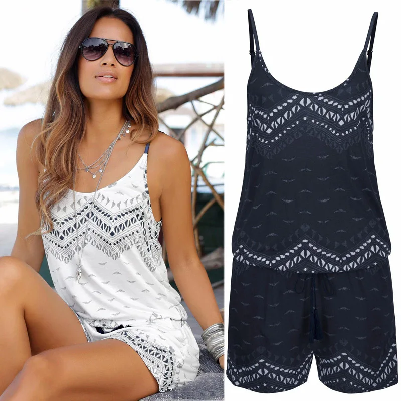 Женский ремень женский мини комбинезон пляжного типа Летние Шорты Комбинезон