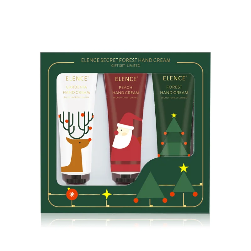 3Pcs/set Christmas gift Hand Cream Set Moisturizing Lotion Hand Scrub Whitening Nourishing Anti-chapping Hand Lotion Care Set