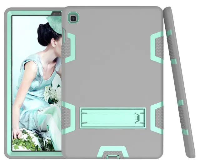 gray mint green Silicon Shockproof Cover for Samsung Galaxy Tab S5e 10.5 SM-T720 SM-T725 10.5" Tablet Funda Capa Case for Kids+Film+Pen - Color: gray mint green