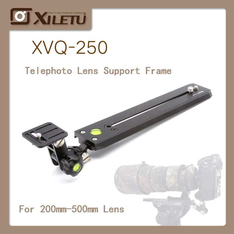 XILETU XVQ-250 Long-focus Lens Bracket Adapter Tripod Monopods For 200mm-500mm Lens Interface Screw 1/4'-3/8 inch