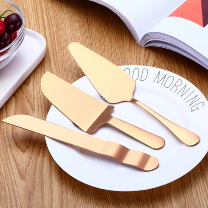 

Gold Silver Stainless Steel Cake Shovel Knife Pizza Cheese Server Cake Divider knives Baking Tools Bakery Kitchen Utensil