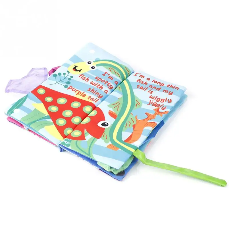 

Baby Cloth Book Baby Infant Toys Early Learning Educational Toys with Animals Tails Soft Cloth Development Books English Story