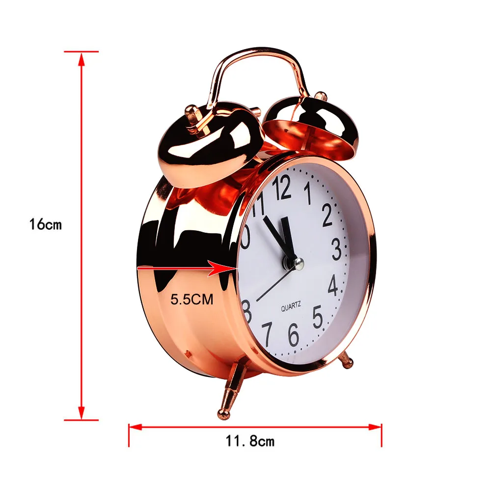 Золотые художественные бесшумные часы будильник для домашнего декора 4 дюймовые