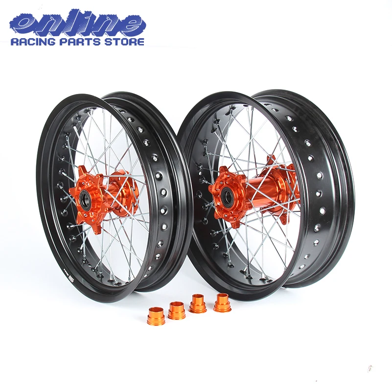3 5/5 0*17 &quotSupermoto для колеса оранжевый обод ступицы SX MXC XC GS SXS EXCF SXSF XCG EXC XCW 125 150 200 250 350