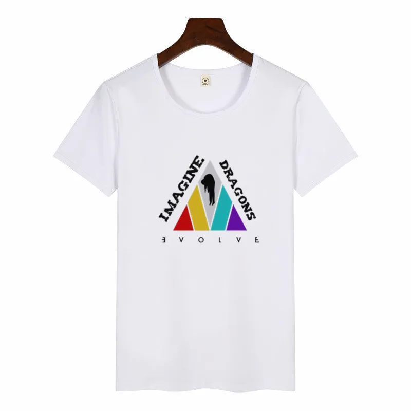 p1413G-white Summer Female Imagine Dragons Korean Style TShirt O-neck Hipster ShortSleeve Tops Unisex Streetwear Graphic Tees Women Harajuku - Цвет: p1413G-white