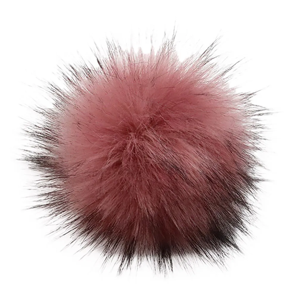 C Fashion Cute DIY Knitting Hats Accessires-Faux Fake Fur high quality Pom Pom Ball with Elastic Band - Цвет: C