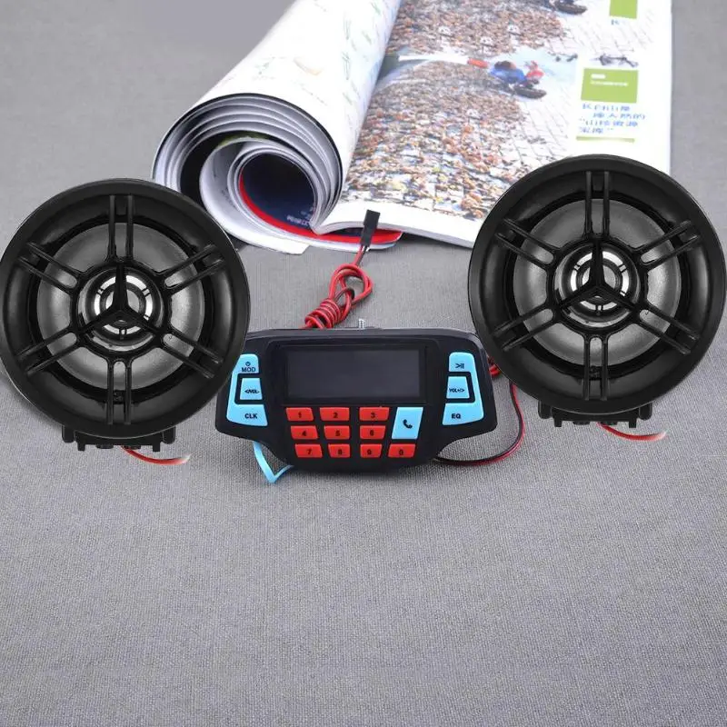 New Motor MP3 Music Player Motorcycle Audio Handsfree Bluetooth Stereo Speakers FM Radio Waterproof Sound System Accessories | Автомобили