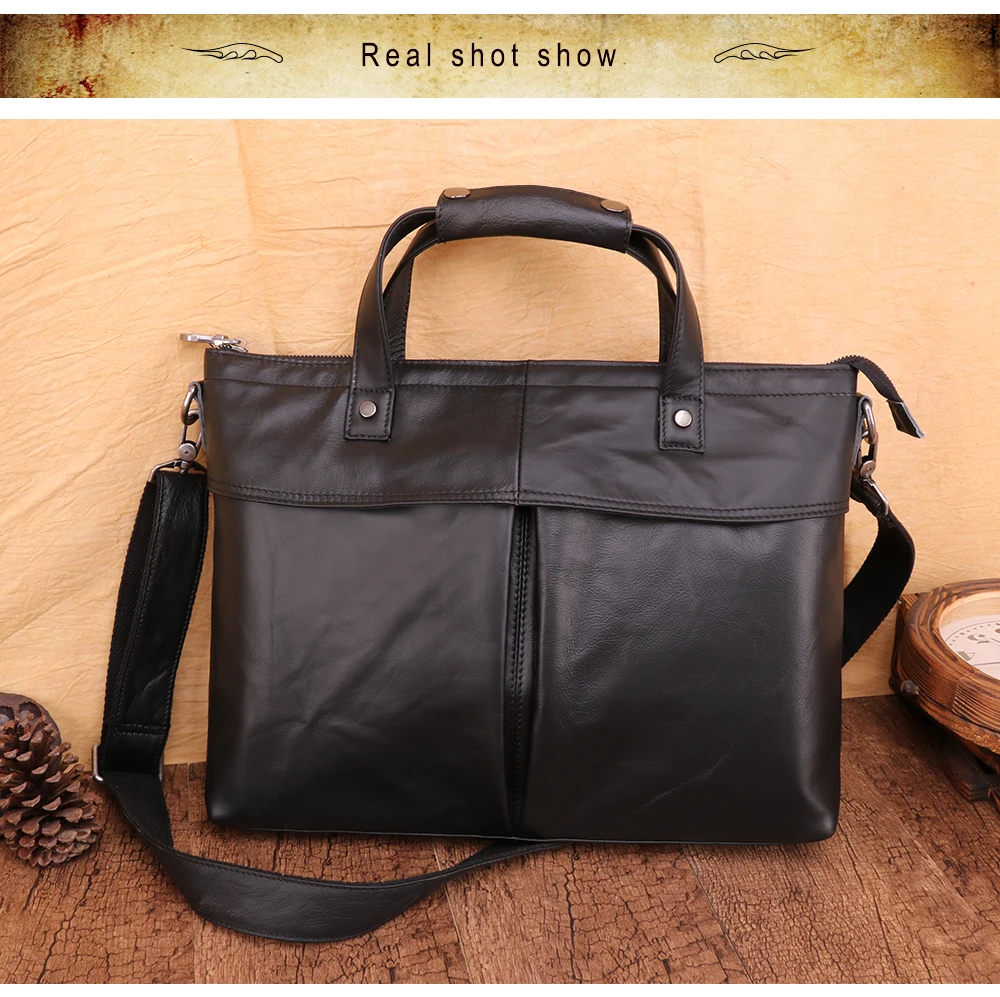 Brand New Cow Genuine Leather Business Men's Briefcase Male Shoulder Bag Real Leather Men Messenger Bag Travel Computer Bag