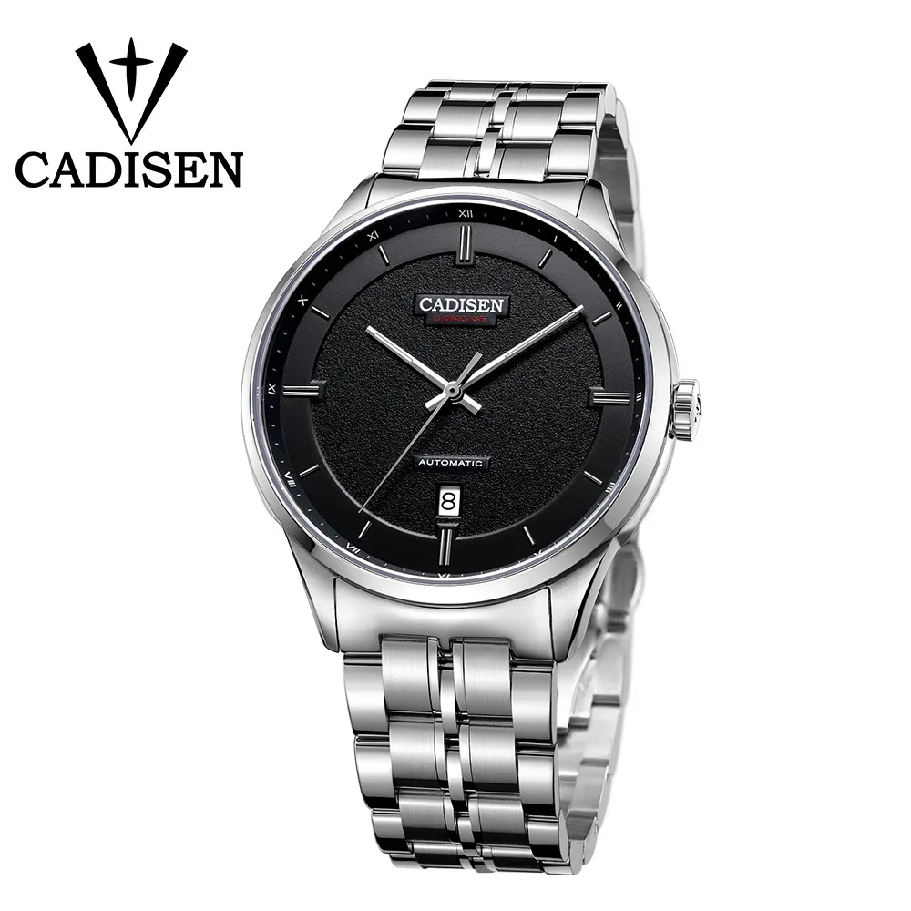 black CADISEN, мужские часы, автоматические, механические, для ролевых, с датой, светящиеся, модные, люксовый бренд, водонепроницаемые, мужские часы, Hombre, Relogio Masculino - Цвет: black