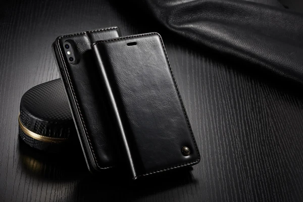 Для iPhone 11 Pro Max чехол CaseMe Магнитный откидной кожаный бумажник подставка чехол для iPhone Xs Max XR XS X чехол для iPhone 8 7 6s Plus - Цвет: Черный