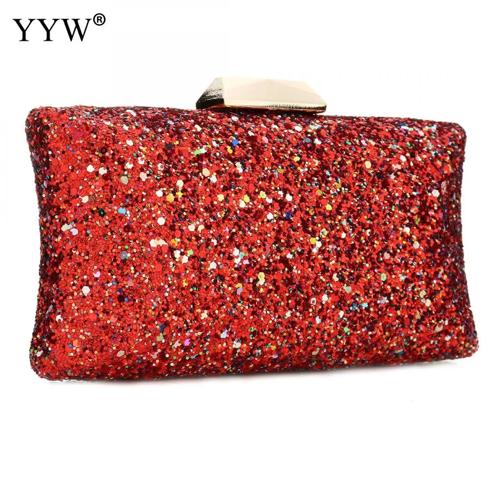 YYW оптовая продажа пластиковая сумка на плечо с блестками модная клатч красивая