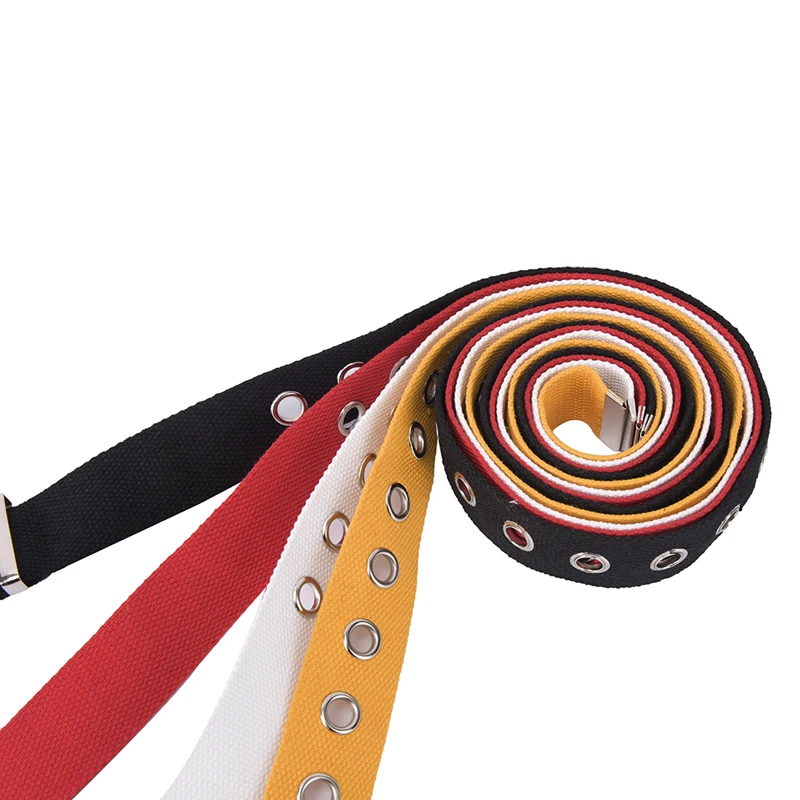 

1PCS ashion Long Casual Metal Ring Wild Belt Women Students Jean Canvas Hollow Metal Pin Waist Belts Pin Buckle Waistband F