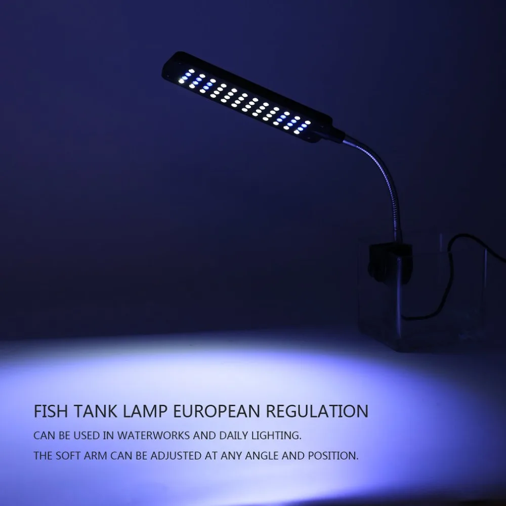 2018 Brand New 48 LED Aquarium Fish Plant Light 2 Mode Clip White &ampBlue Bulb Lamp Adjustable Drop Shipping | Освещение