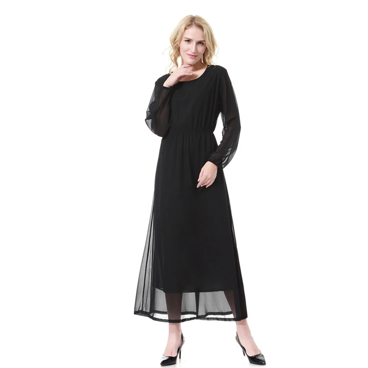 2017 новое мусульманское шифоновое платье зимнее с длинными рукавами 7a31|dresses dress|dress