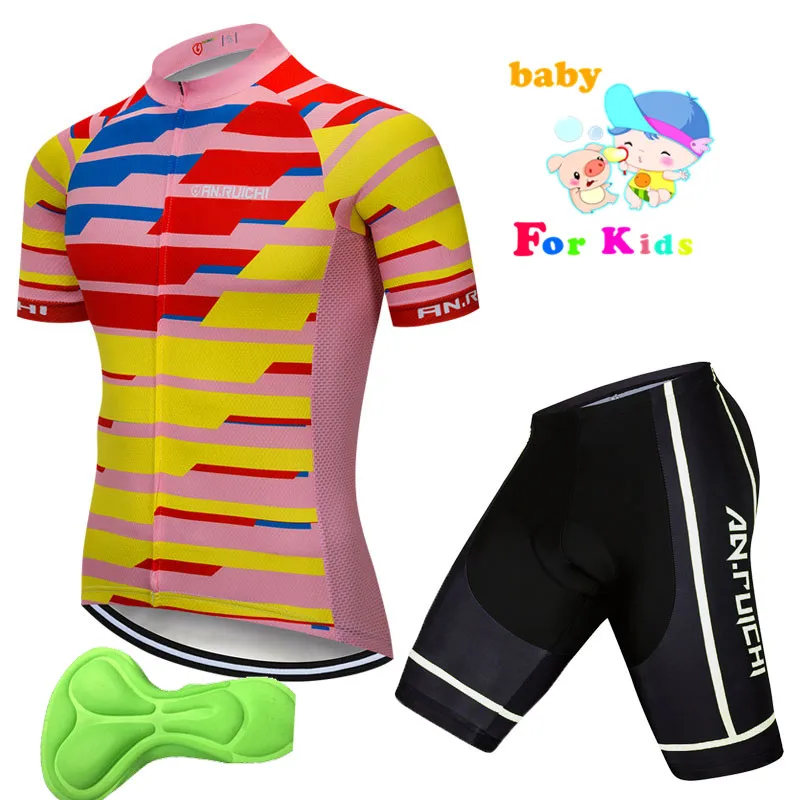 Летние комплекты из джерси с короткими рукавами для велоспорта Roupa Ciclismo Maillot трикотажный комплект для велоспорта mtb Sport Kids Pro, детская одежда - Цвет: set 3