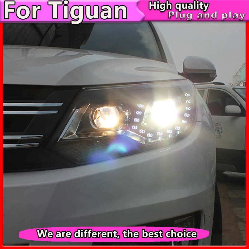 Автомобильный Стайлинг для VW 2013- Tiguan фары новые Tiguan светодиодный фары DRL линзы двойной луч H7 HID ксеноновые автомобильные аксессуары