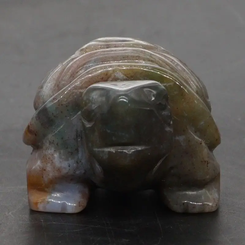 Фигурка Черепахи 2 дюйма природный драгоценный камень Индия агат Хрустальная