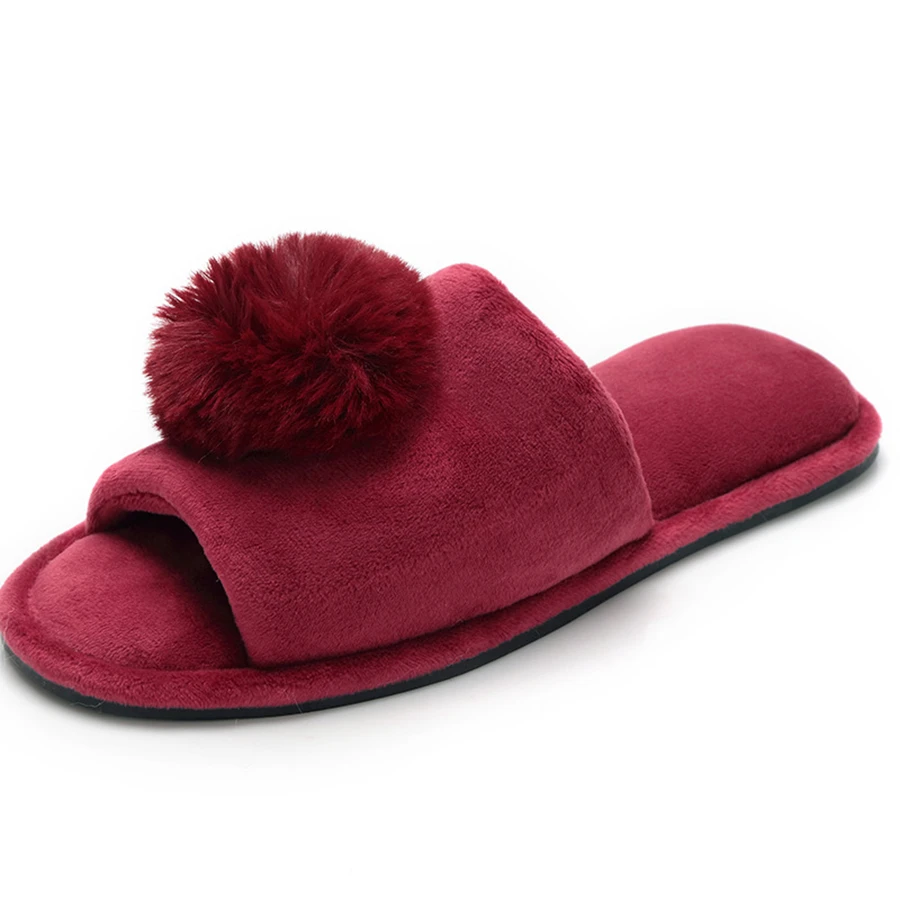 Зимние теплые мягкие плюшевые шлепанцы из искусственного кроличьего меха с