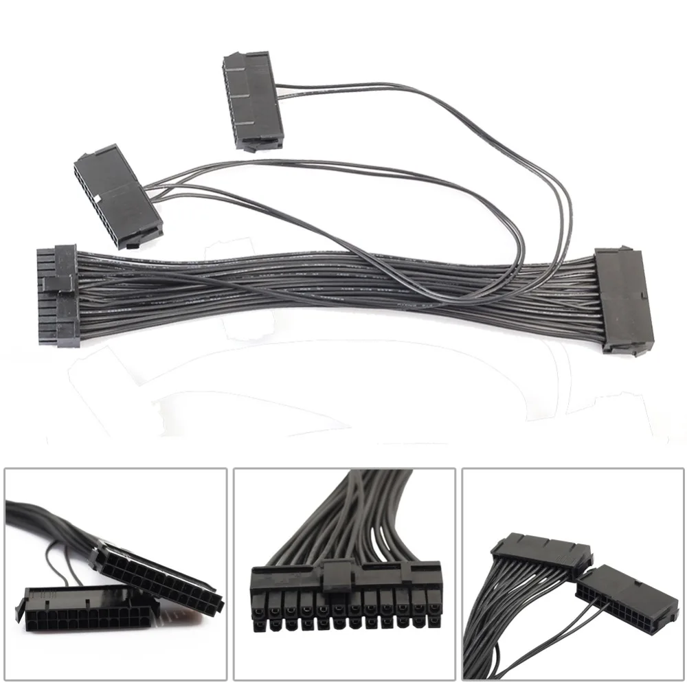 ATX 24Pin 3 блока питания стартовый Шнур адаптер материнской платы кабель 18AWG
